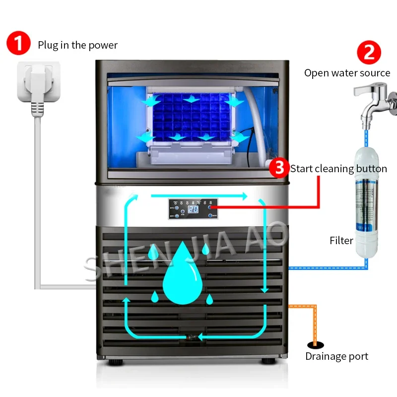 110V/220V Ice Maker Commercial - Commercial Ice Maker 100Kg 评论和价格