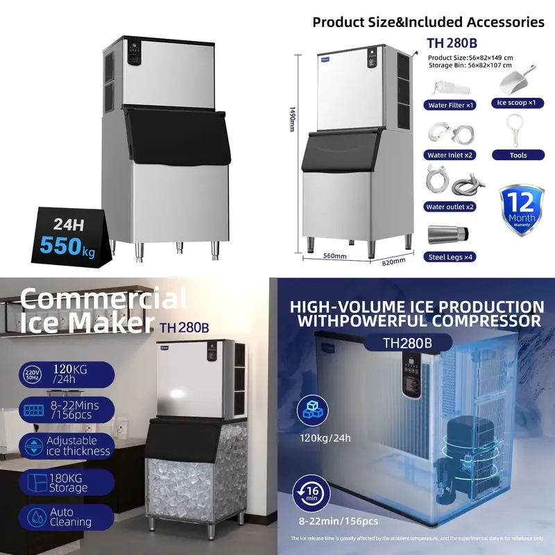 Commercial Ice Cube Maker Mach - Commercial Ice Maker 200Kg Cube 评论和价格