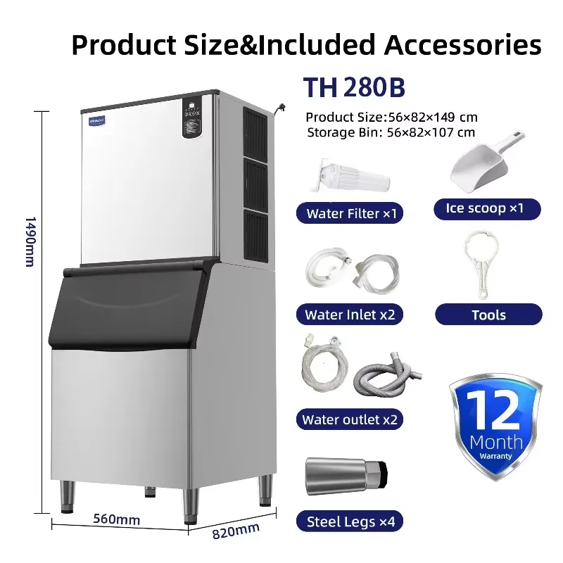 Commercial Ice Cube Maker Mach - Commercial Ice Maker 200Kg Cube 评论和价格