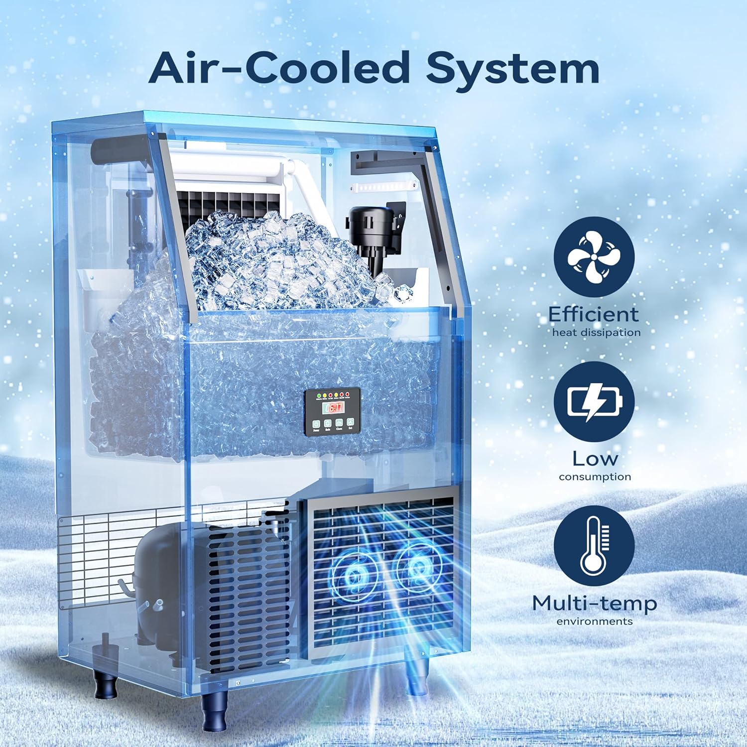 200LBS/24H Under Counter Comme - Commercial Ice Maker Air Cooled 评论和价格